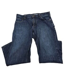 Carhartt Relaxed Fit Men's Dark Wash Denim Jeans 38x30 Workwear Casual